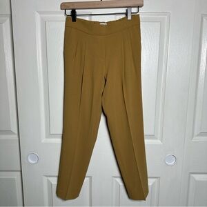 Aritzia Babaton Sz 0 Conan Mid Rise Slim Cropped Ankle Trouser Pants Yellow